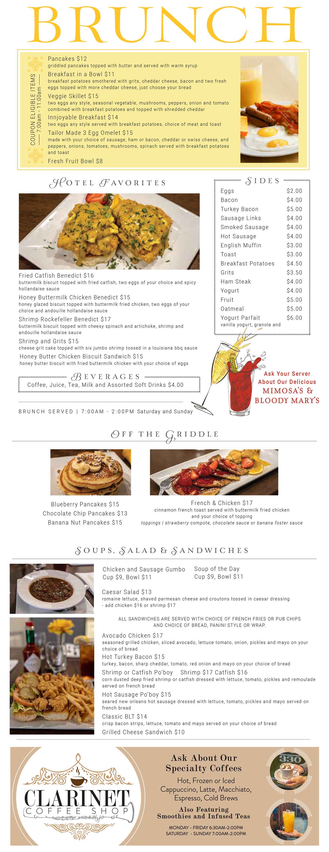 Brunch Menu Bistreaux